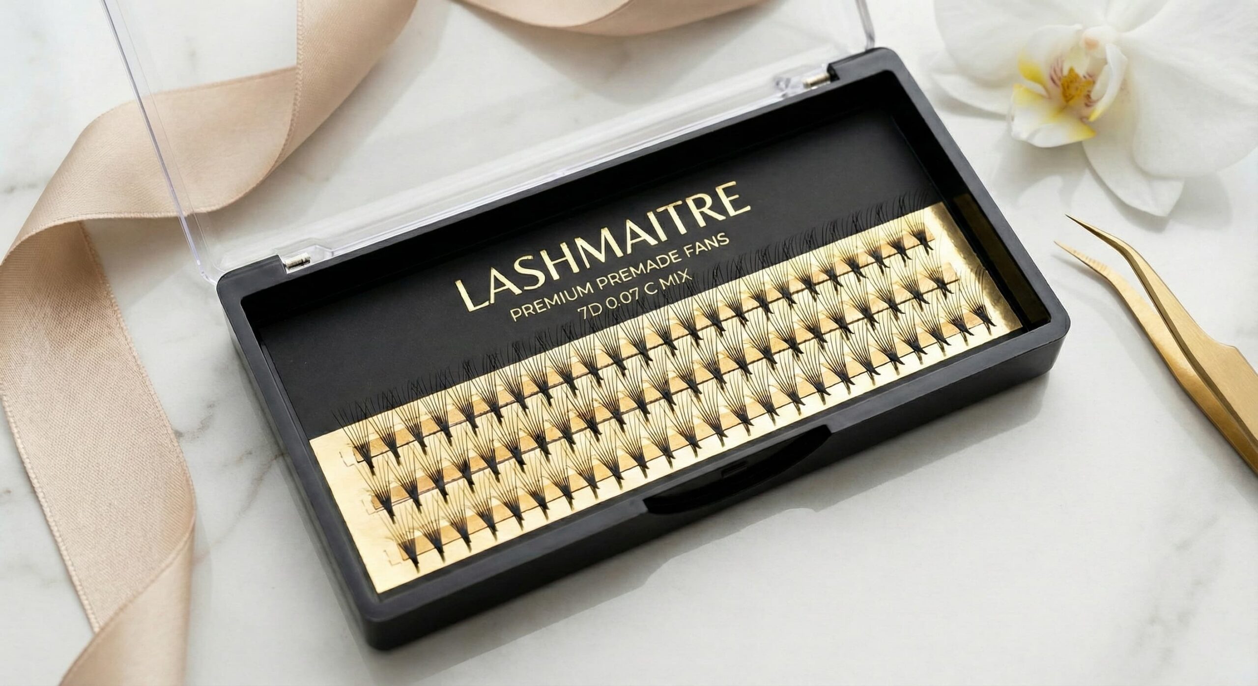 LASHMAITRE premium premade fans tray for wholesale volume lash extension buyers