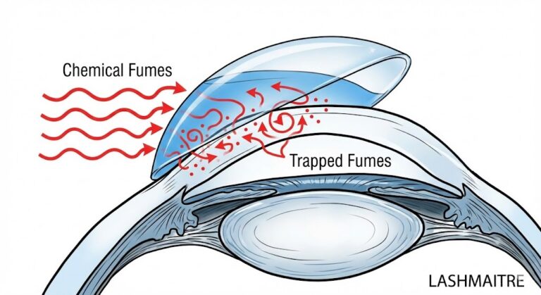 eyelash extensions and contact lenses