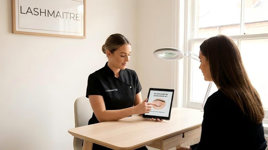 safely treat blepharitis with eyelash extensions