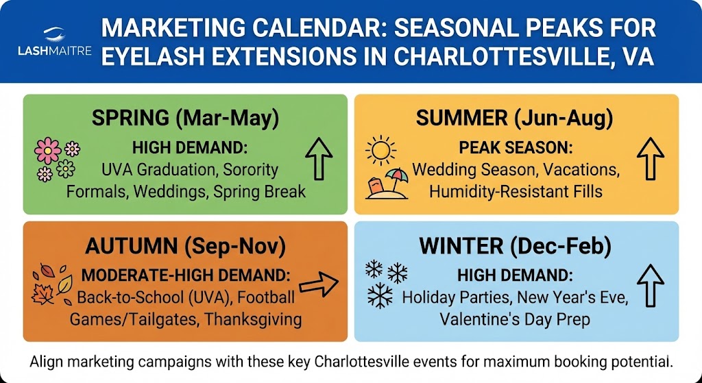 LASHMAITRE technical guide chart explaining how to select the correct lash adhesive for fluctuating humidity, featuring adjustments for low, ideal, and high moisture levels to ensure retention.
