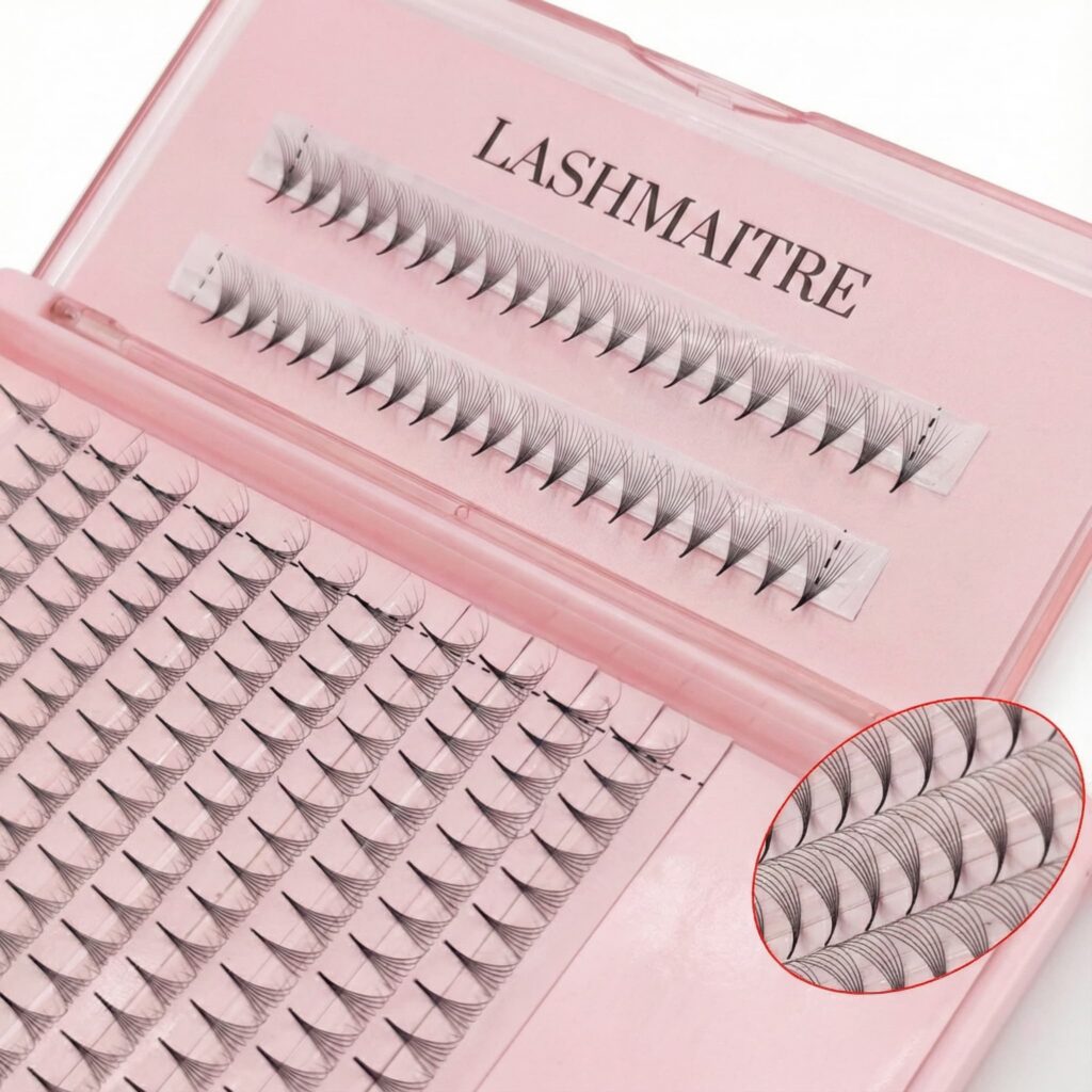 Long stem premade fans with pointy base detail for neat placement and definition