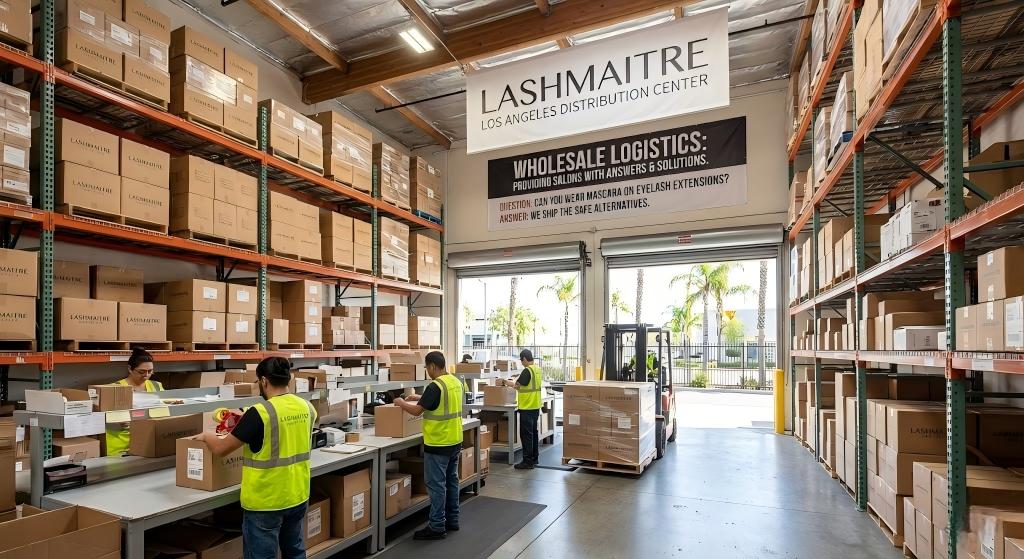 Los Angeles lash distributor wholesale shipping logistics for B2B salons answering can you wear mascara on eyelash extensions