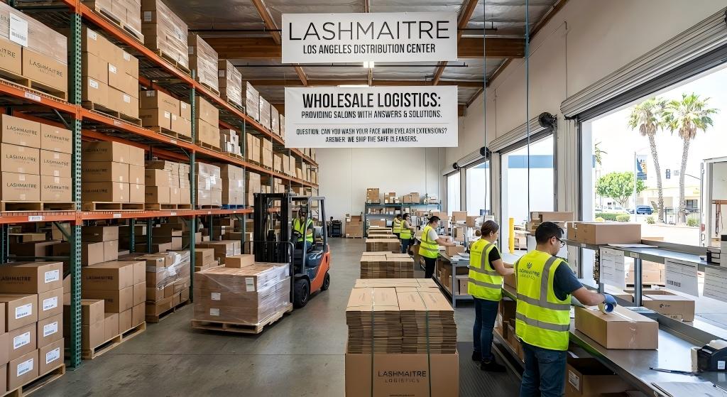 Los Angeles lash distributor wholesale shipping logistics for B2B salons answering can you wash your face with eyelash extensions