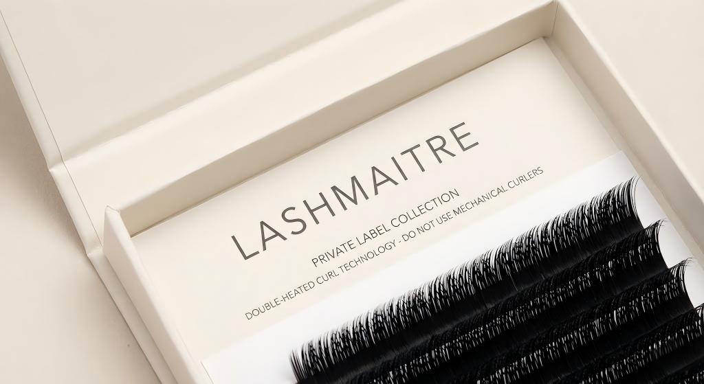 Minimalist text only private label lash trays answering the can you curl eyelash extensions query for professional academies