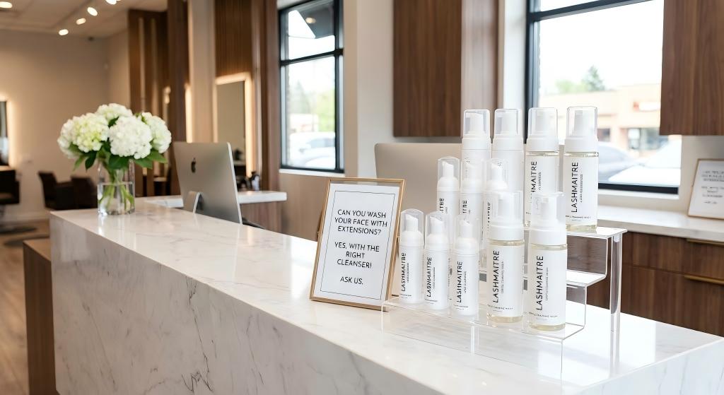 Wholesale lash cleansers answering the can you wash your face with eyelash extensions question for B2B salons