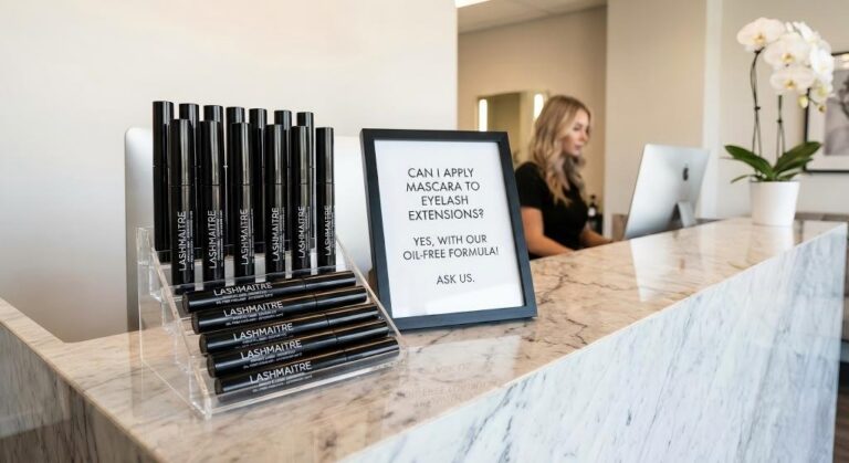 Wholesale private label oil free mascara answering the can i apply mascara to eyelash extensions question for B2B salons