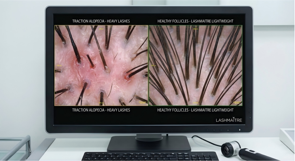 Digital trichoscopy scan preventing natural lash traction alopecia for eyelash extensions staten island ny