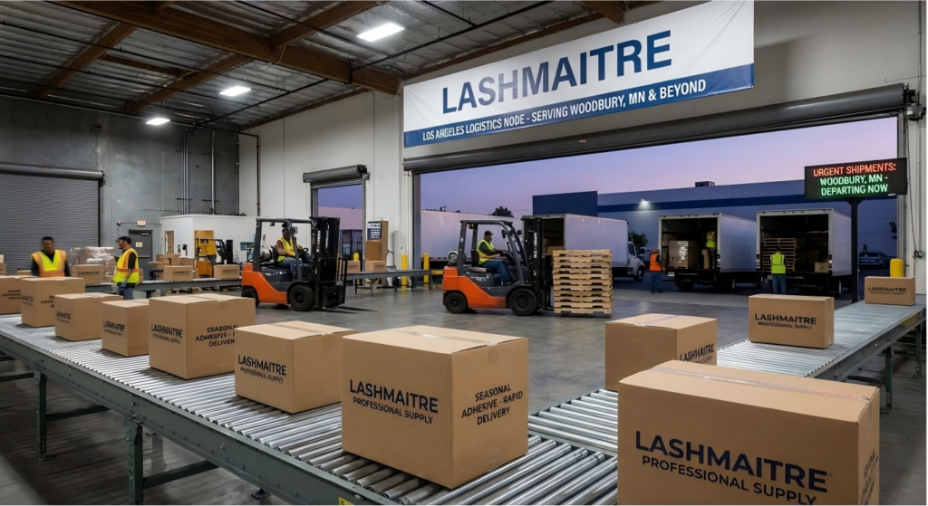 Los Angeles B2B logistics node providing rapid seasonal adhesive delivery for eyelash extensions woodbury mn
