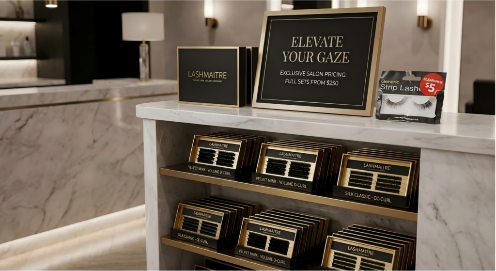 Premium private label eyelash extension products elevating salon pricing to defeat cheap strip lashes