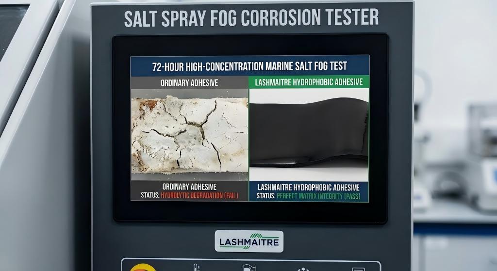 Salt spray fog corrosion testing on cyanoacrylate adhesive preventing degradation for eyelash extensions redondo beach