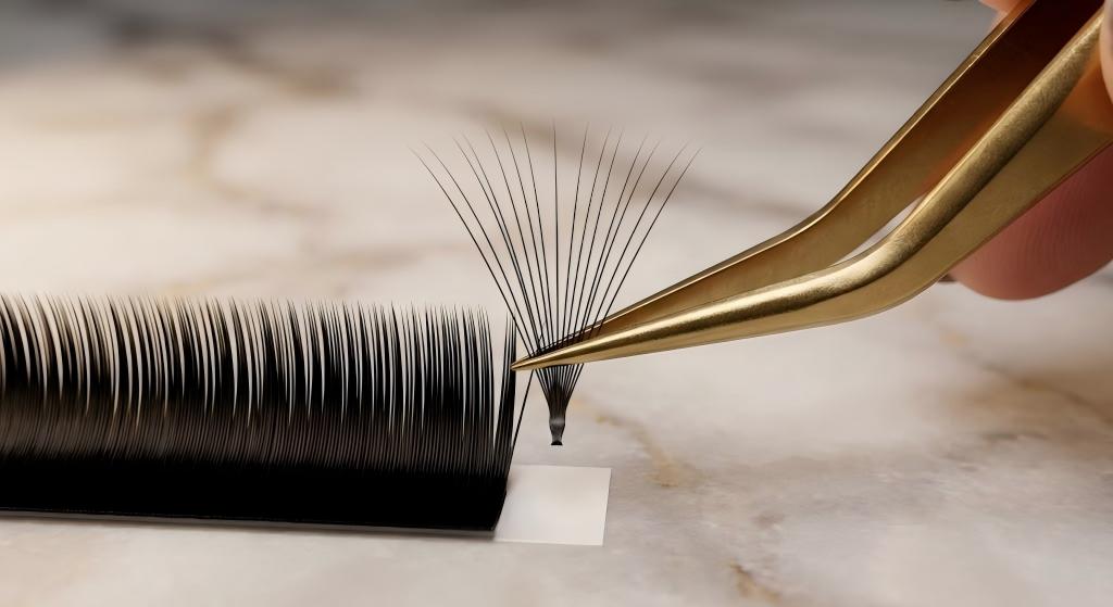 Macro photography of foil backed tape strip ensuring zero residue extraction for precise eyelash extensions mapping