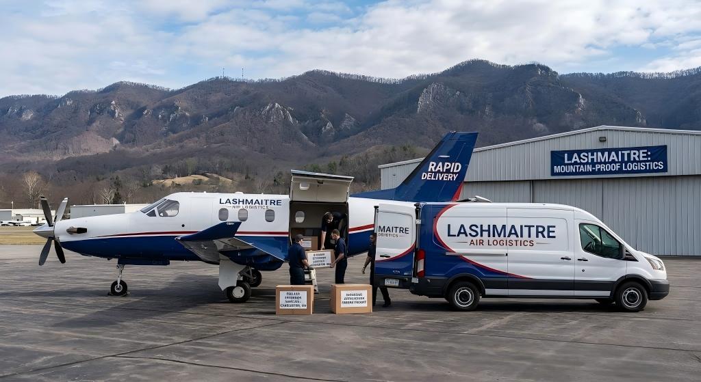 Air cargo logistics bypassing appalachian mountain ground freight for rapid delivery of supplies for eyelash extensions charleston wv