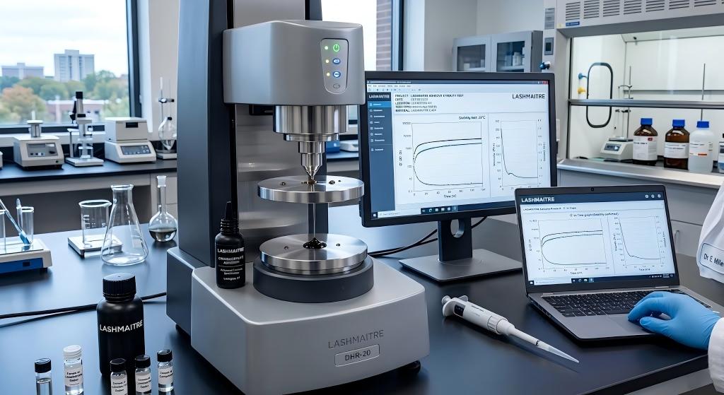 Shear rheometer testing cyanoacrylate adhesive stability for eyelash extensions lexington ky