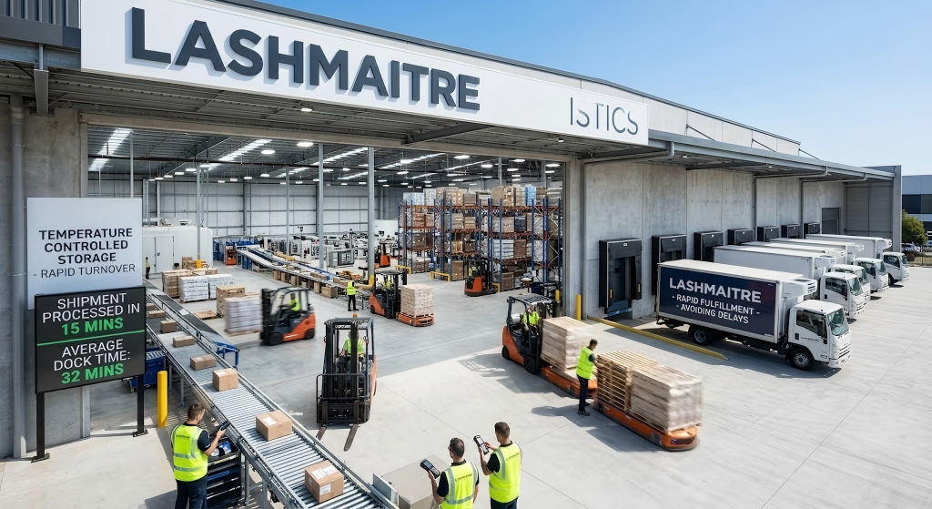 Pristine wholesale logistics warehouse demonstrating rapid fulfillment capabilities to bypass massive inventory thermal spoilage and transit delays.