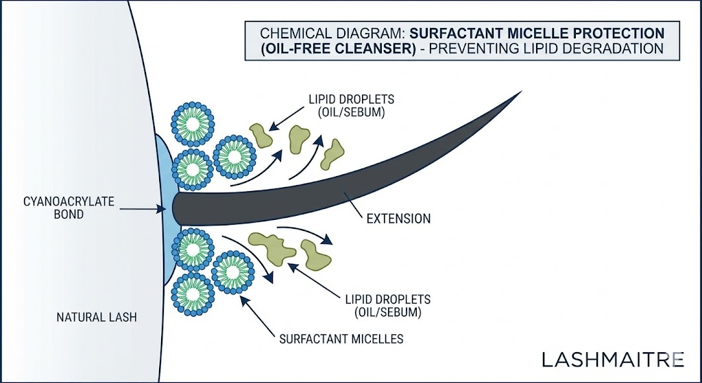 eyelash extension cleanser oil free