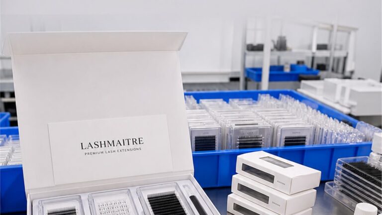LASHMAITRE eyelash extension kits with lash trays tools and sample packaging