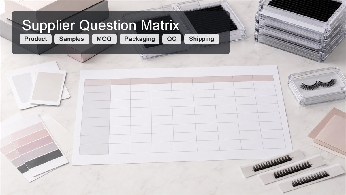 OEM lash supplier questions - OEM lash supplier question matrix for product samples MOQ packaging QC lead time and shipping