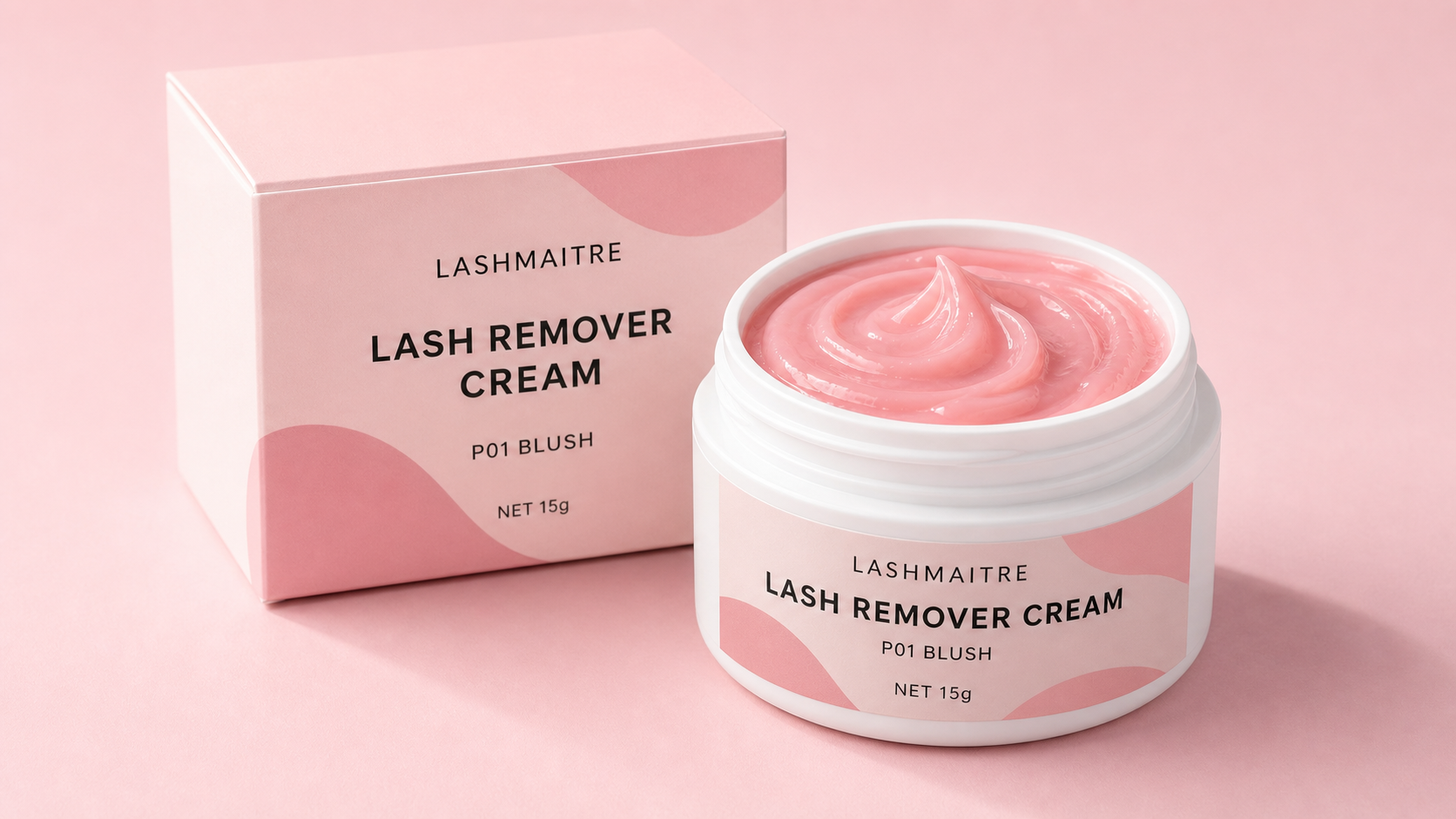 eyelash glue remover cream open jar and outer box for wholesale packaging review