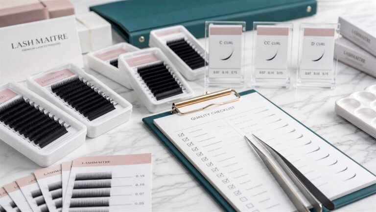 Sterile single lash fiber QC sample approval desk for wholesale eyelash extension buyers