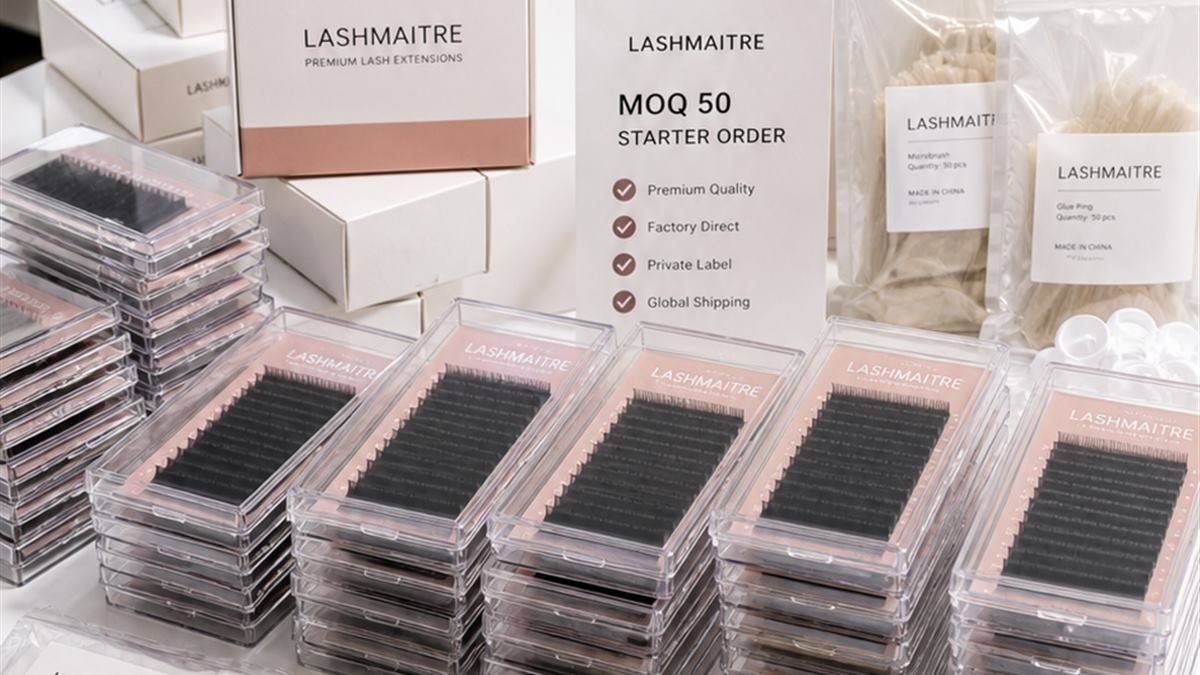 MOQ 50 lash sample order with wholesale lash trays and packing checklist
