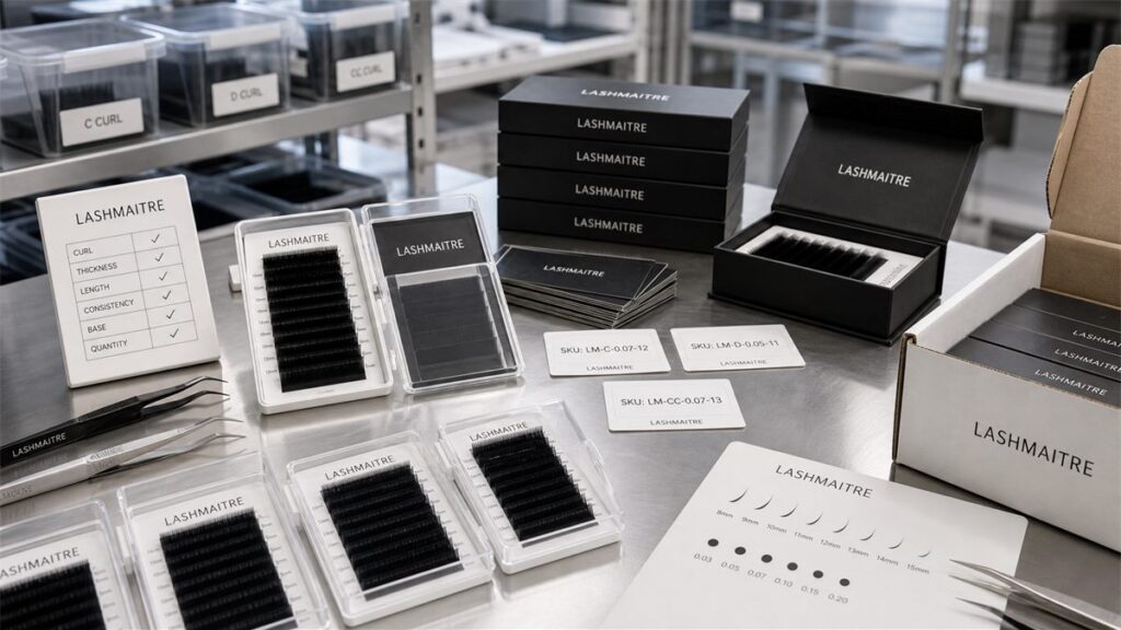  Custom lash box dieline and tray label approval for private label OEM packaging