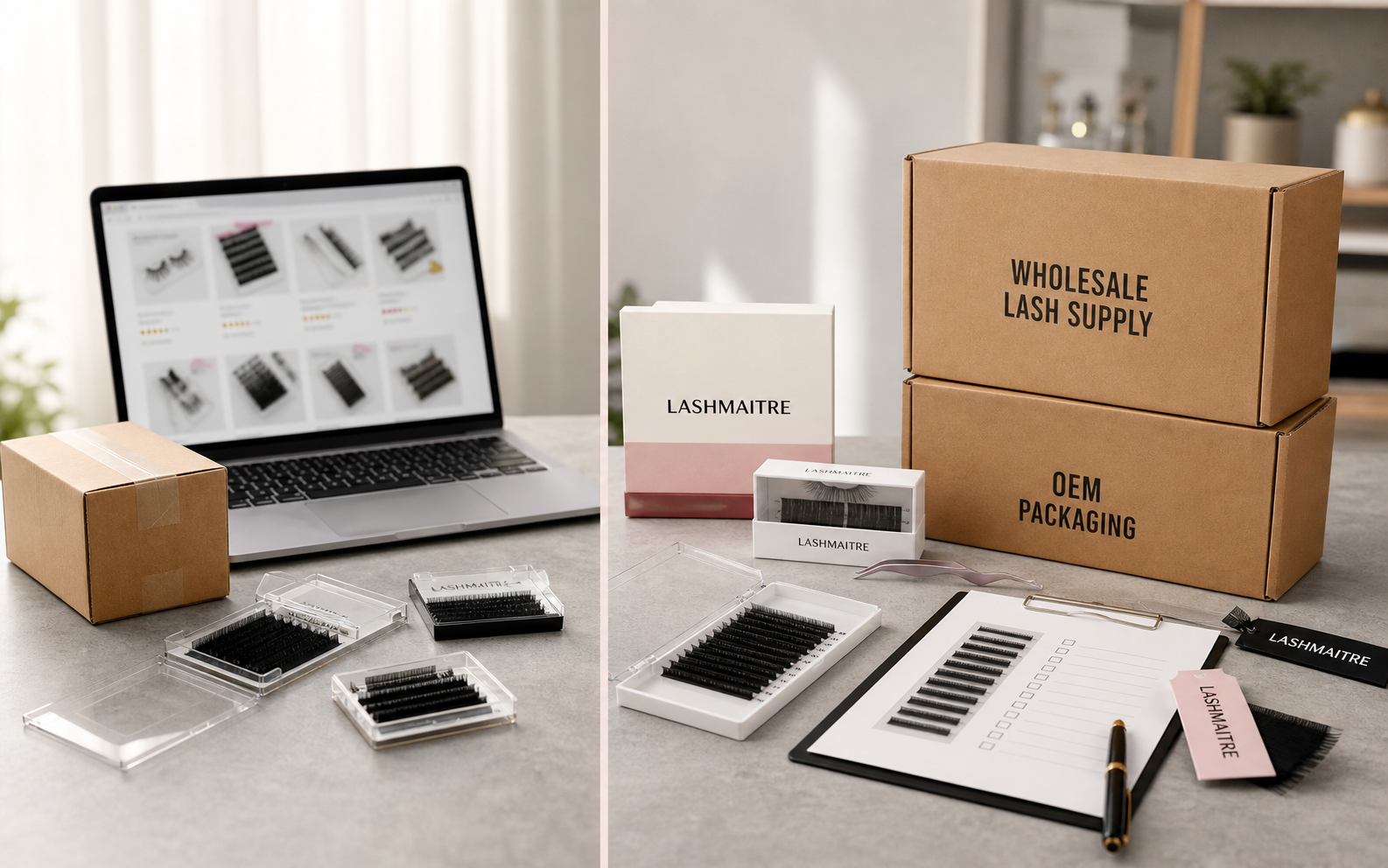Amazon vs wholesale lash supplier comparison for LASHMAITRE wholesale eyelash extensions and OEM packaging