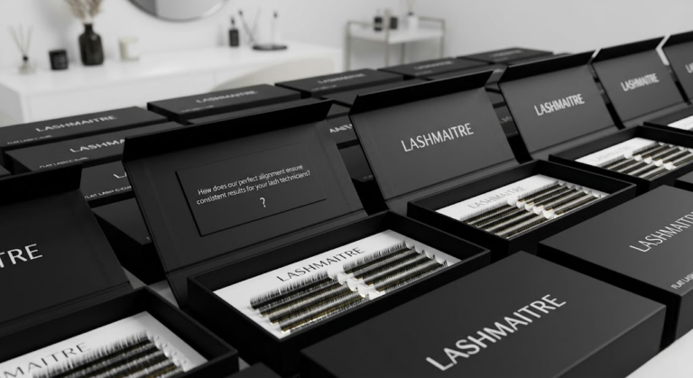Bespoke matte black magnetic private label packaging featuring a minimalist text-only logo for premium individual flat eyelash extensions gig harbor wholesale.