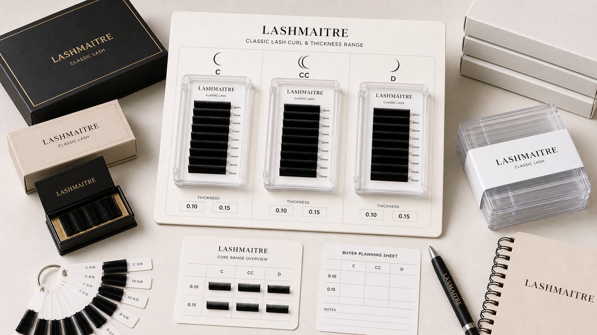 classic lash core range planning - LASHMAITRE C CC and D classic lash tray range board with 0.10 and 0.15 buyer notes