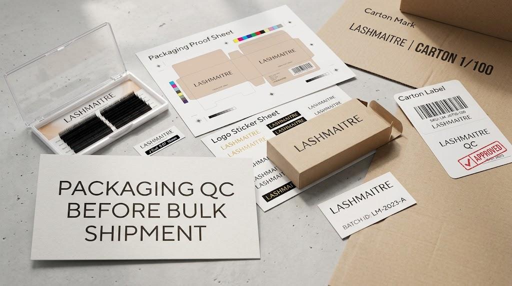 Private label lash packaging proof and carton label QC checklist
