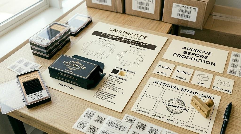 LASHMAITRE private label packaging approval before production for avoiding lash wholesale order mistakes