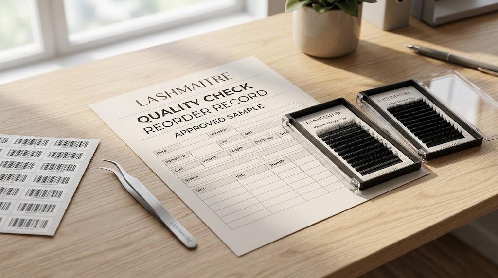 LASHMAITRE classic and volume quality check reorder record
