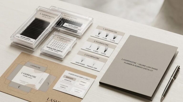 LASHMAITRE volume lash starter range board for new lash brands