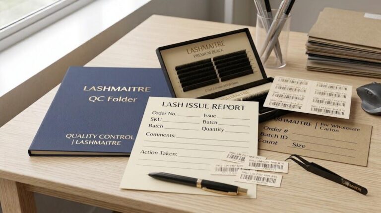 LASHMAITRE lash order issue report template with SKU and batch fields