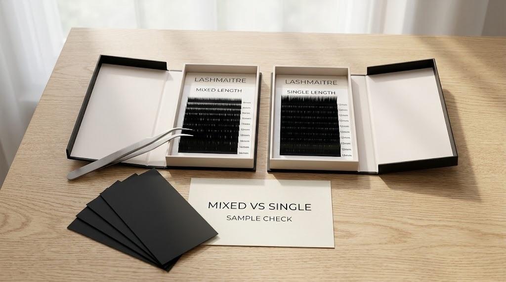 LASHMAITRE mixed length and single length lash trays sample check
