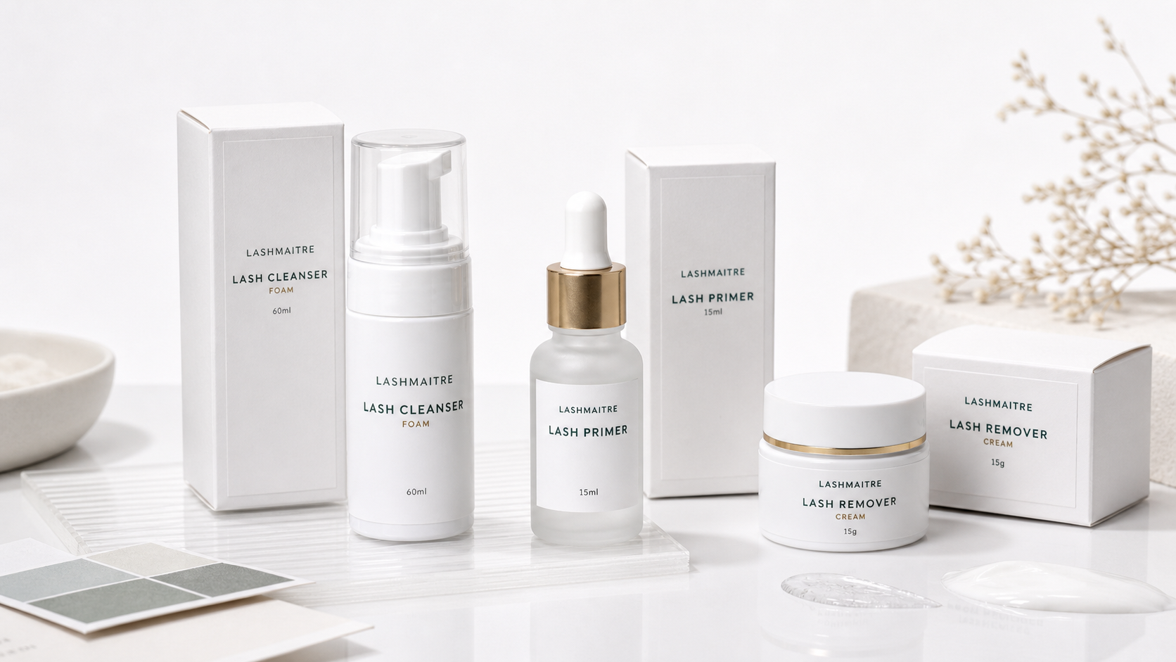 lash remover vs cleanser vs primer LASHMAITRE wholesale liquid range product photo