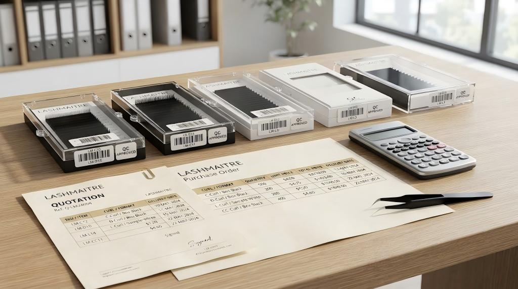 LASHMAITRE lash purchase order line items verified against quotation SKU quantity and price