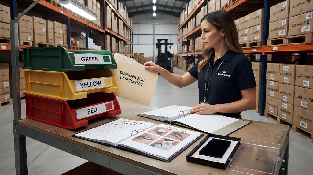 LASHMAITRE supplier scorecard assigned to a red yellow green reorder decision band