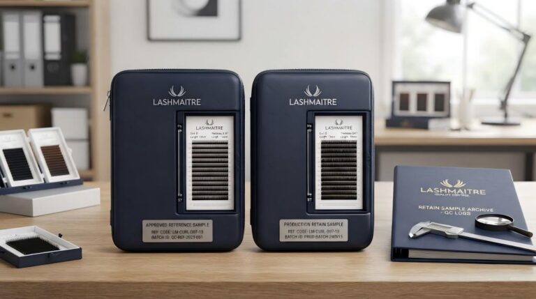 Lash retain sample program with LASHMAITRE approved reference and production QC cases