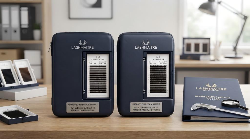 Lash retain sample program with LASHMAITRE approved reference and production QC cases