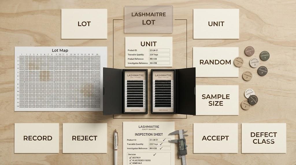 Lash acceptance sampling plan defining lot unit random sample size record and decision rules