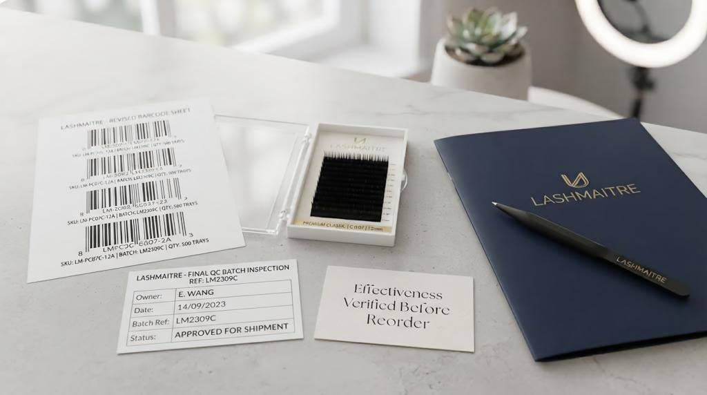 Verified supplier corrective action with corrected sample, batch inspection and reorder evidence
