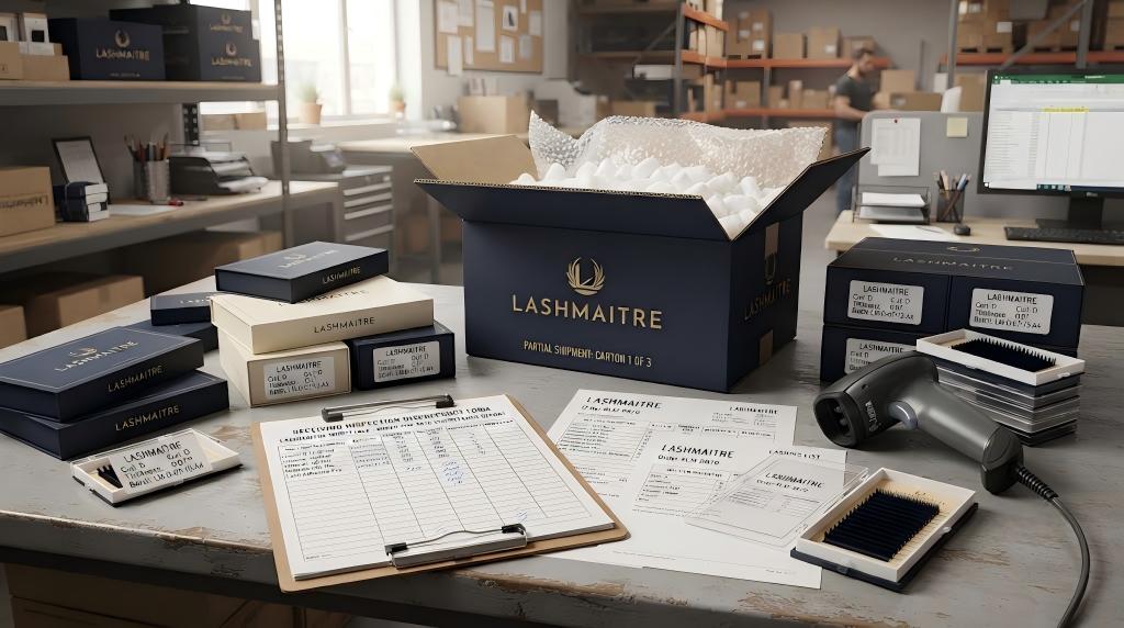 Lash retain sample record created from LASHMAITRE receiving and batch inspection evidence
