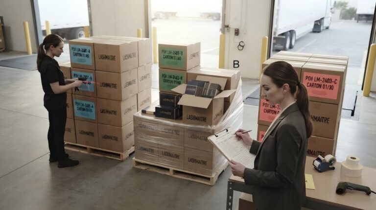 Lash shipment consolidation combining multiple LASHMAITRE purchase orders into one traceable movement