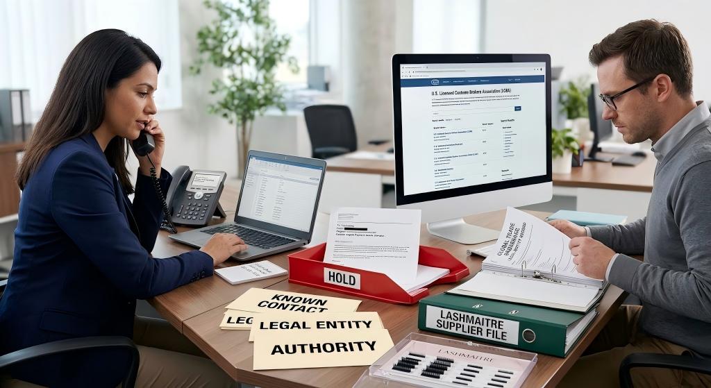 Importer independently verifying customs broker authority and legal entity