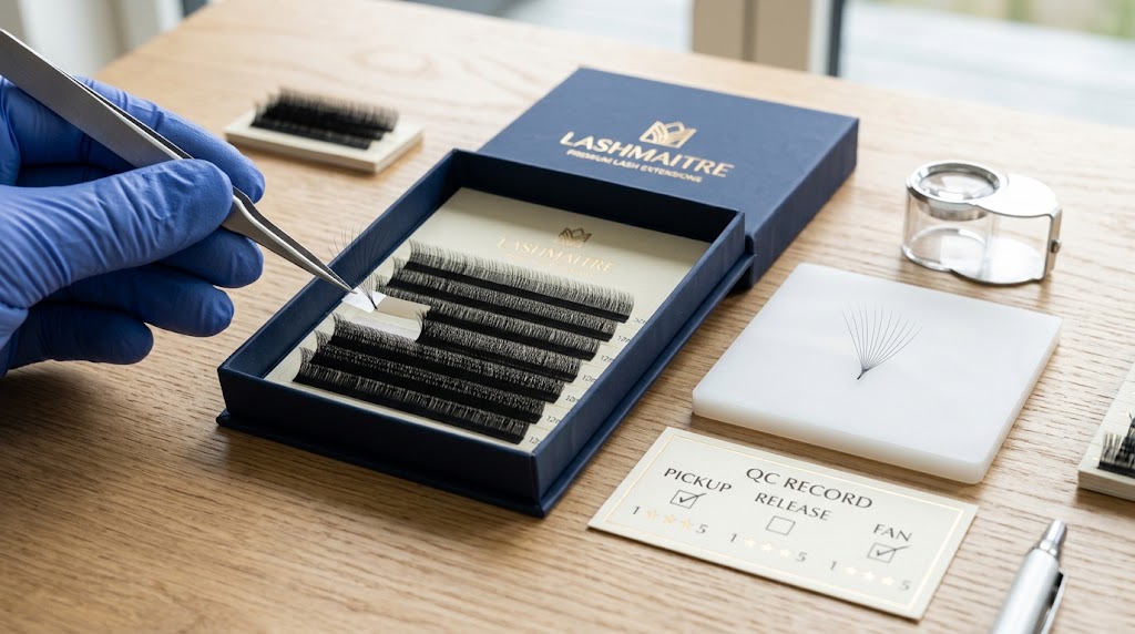 LASHMAITRE standard volume lash tray pickup and strip release sample test