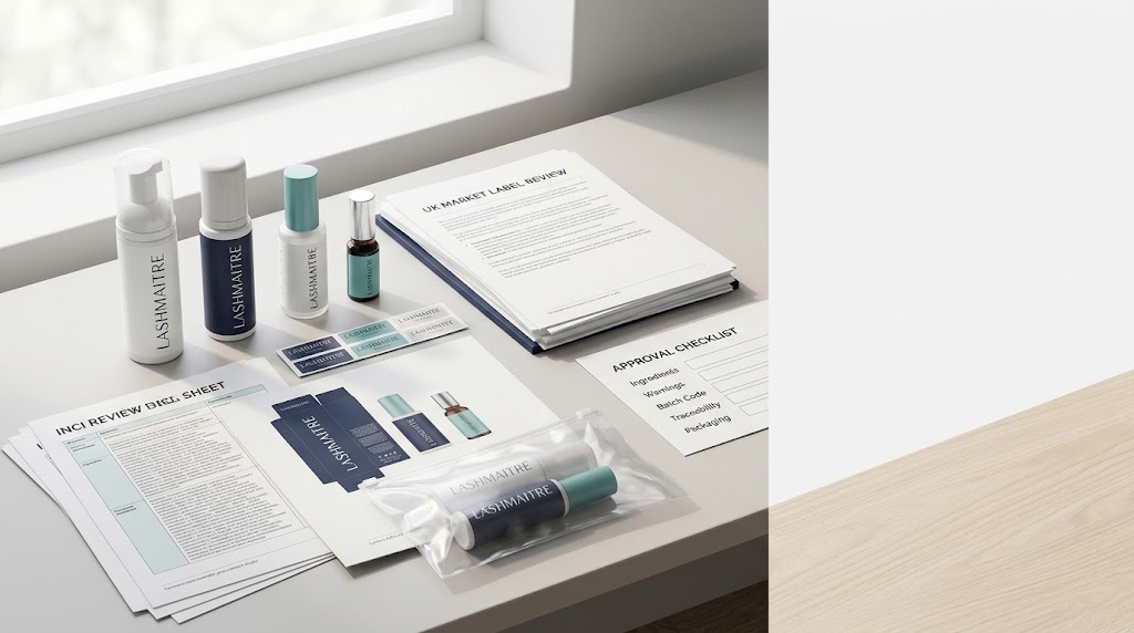 Private label lash aftercare compliance review for UK buyers
