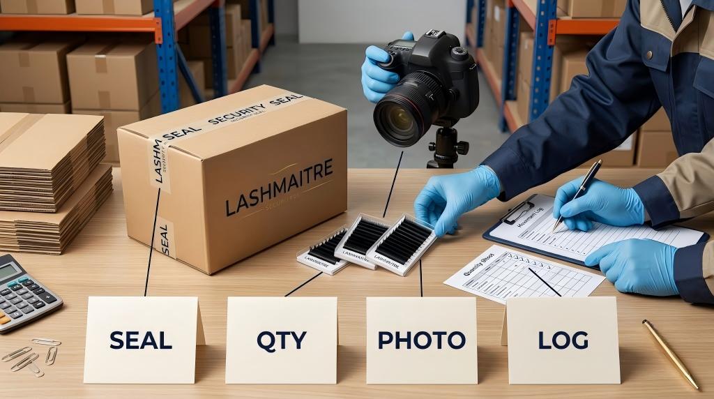 Cargo exam evidence log for seal quantity photographs and lash shipment movement