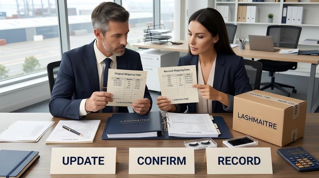 ISF shipping data change confirmed and retained in the lash import record