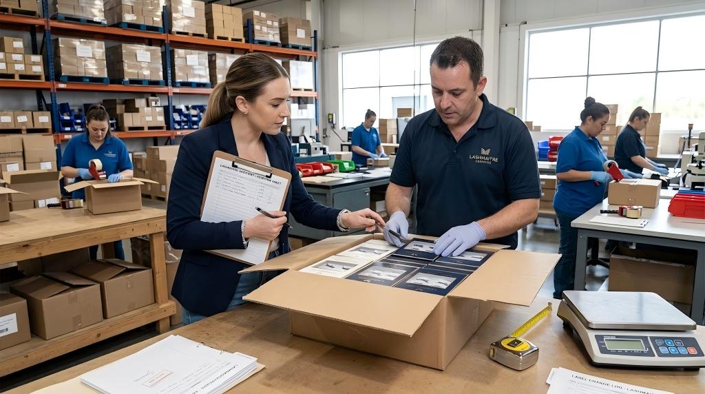 LASHMAITRE lash case pack configuration counted before carton release