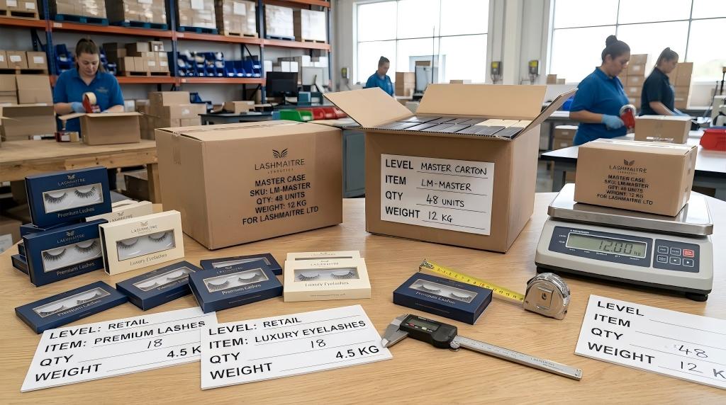 Eight operational fields checked for a LASHMAITRE lash shipping case